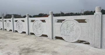 河池芝麻白河道栏杆 石材栏杆