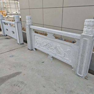 河池芝麻白河道栏杆 石材栏杆