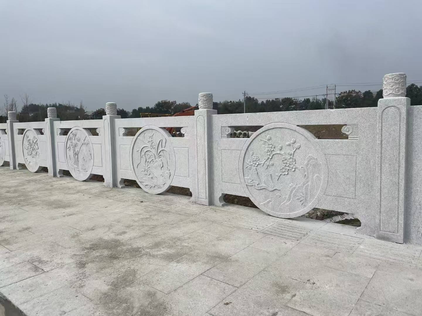 河池芝麻白河道栏杆 石材栏杆